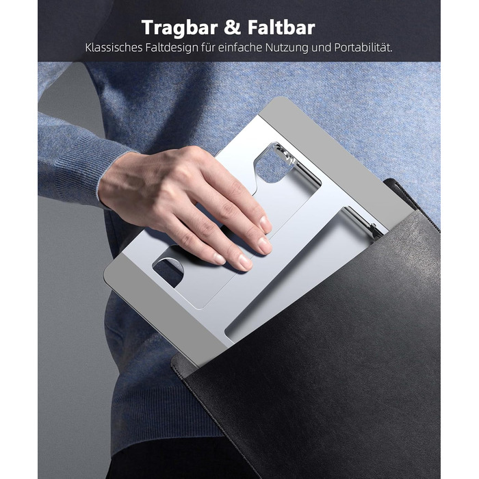 Підставка для ноутбука BoYata: регульована висота, ергономічна, з вентиляцією, для MacBook, Dell, HP, Acer (10-17 дюймів)