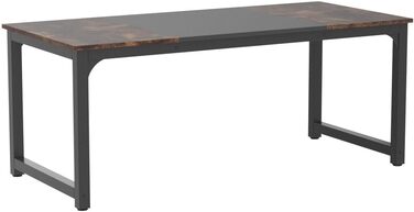 Стіл Tribesigns 180x80 см, індустріальний кухонний стіл на 6-8 осіб, прямокутний стіл для їдальні, кухні, вітальні, з міцними металевими ніжками (Рустиковий Коричневий)