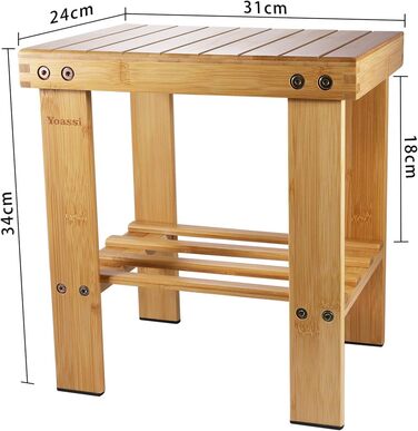 Вінтажний бамбуковий пуф-стілець - 27x23x25 см. Міцний, з неслизьким сидінням. Пуф, приліжний столик, дитячий стільчик, підставка для квітів.