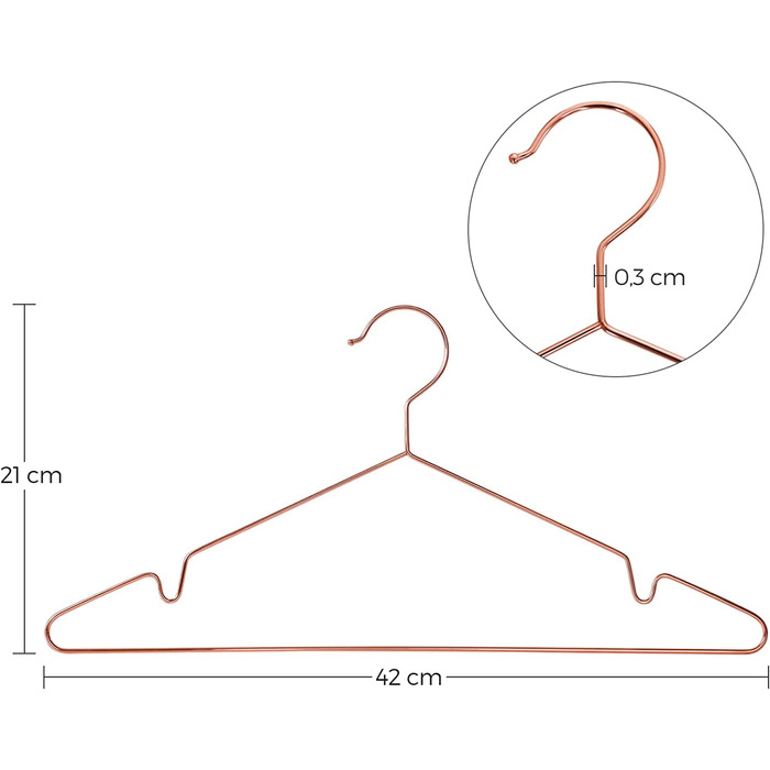 Класичні вішаки для одягу SONGMIC, 20 шт., 42 см