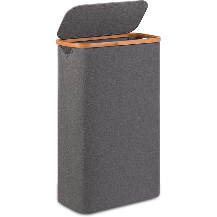 Кошик для білизни Merkisa 60 л з кришкою, сірий. Організація простору, для одягу, іграшок, рушників