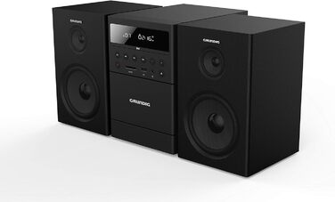 Мікросистема Grundig CMS 1050 DAB BT, CD/MP3, USB, FM, касета, 20 Вт, чорний/сріблястий