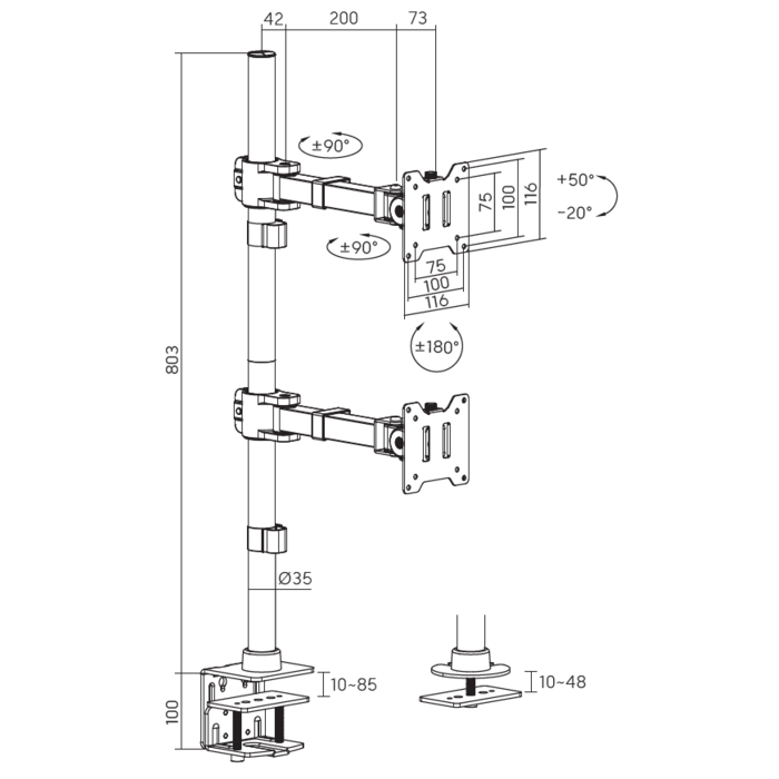 Настільне кріплення для монітора OfficePro MA122B