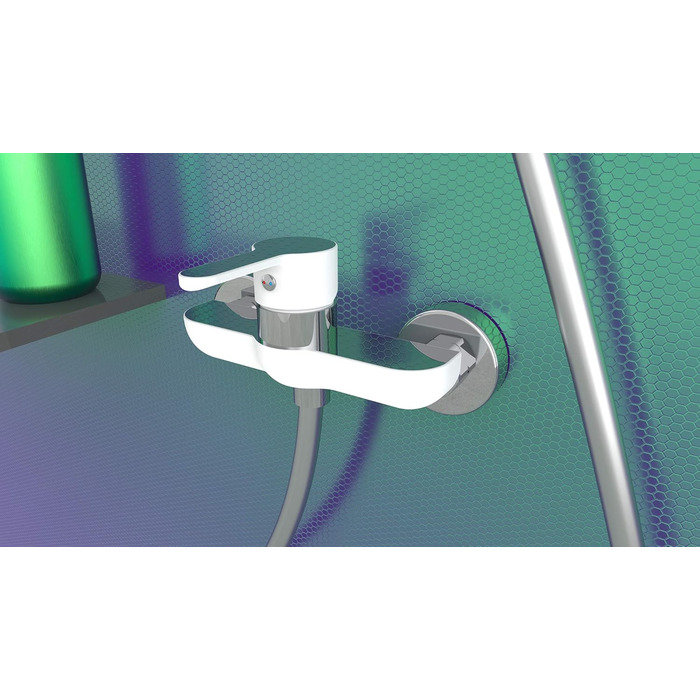 Змішувач для ванни EISL DIZIANI, однорегуляторний, з перемикачем душ/ванна, хром/білий