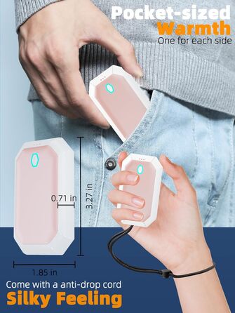 Електричний грієчка для рук ITSHINY, 2 шт. - багаторазовий, 3 режими нагріву, USB-зарядка, для чоловіків, кемпінгу та полювання (рожевий)