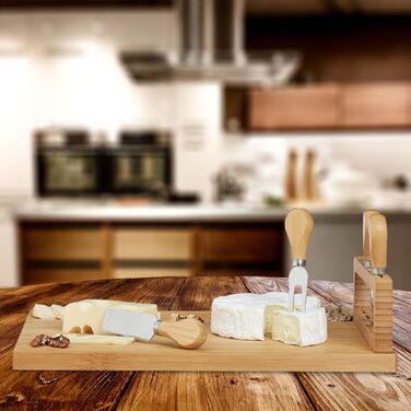 Дошка для сиру Relaxdays з бамбука та столовими приборами