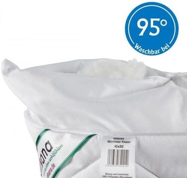 Подушка з мікрофібри allsaneo із захисту від кип'ятіння 40x80 см, підходить для алергіків, повністю прається при 95C