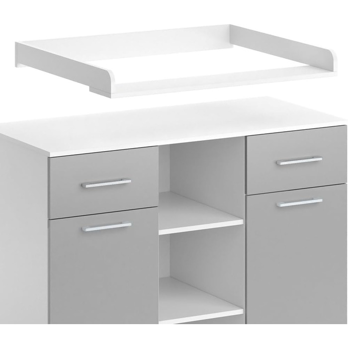 Комод-гойдалка Vicco Leonie з люлькою, білий, 113 x 100 см (сірий)