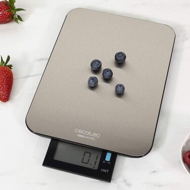 Кухонні ваги Cecotec Cook Control з нержавіючої сталі, LCD-дисплеєм та ретро-дизайном. Водостійка технологія.