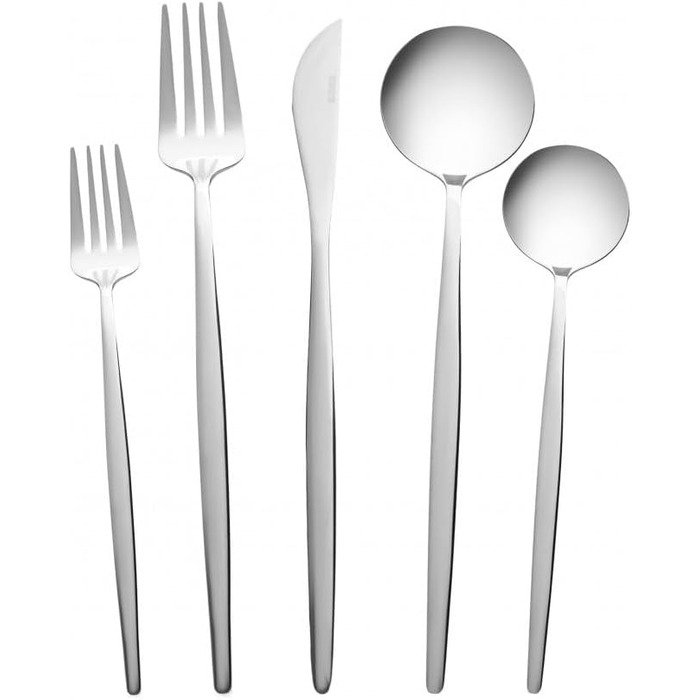 Набір столових приборів Karaca Orion (60 предметів) для 12 осіб - нержавіюча сталь, ножі, виделки, ложки, блискучі ножі та виделки, кухонний набір (сріблястий)