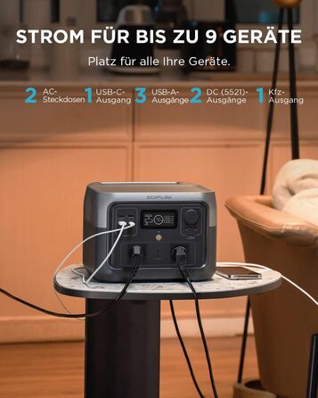 Портативна електростанція EcoFlow RIVER 2 MAX 512Wh, сонячний генератор LiFePO4, швидка зарядка за 1 годину, для кемпінгу/RV, незначні пошкодження упаковки, товар не використовувався (відновлений)