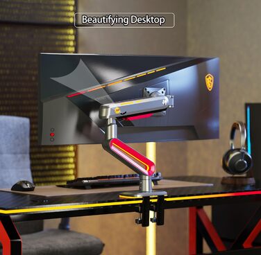 Кріплення для монітора NB Ergonomic RGB, 32-60 дюймів, для широких моніторів, до 20 кг, VESA 75/100 мм (червоний)