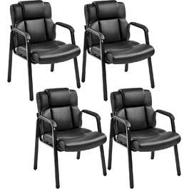 Крісла для офісу та конференцій Yaheetech (4 шт.) - чорні, без роликів