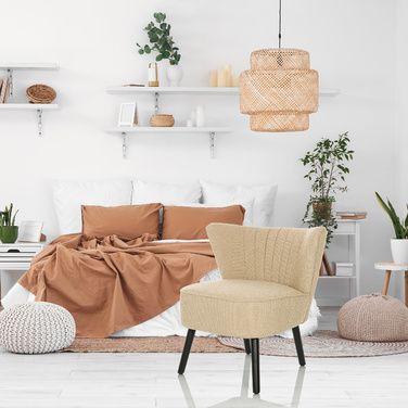 Крісло для відпочинку / Крісло-релакс MANISO, тканина бежева, hjh LIVING