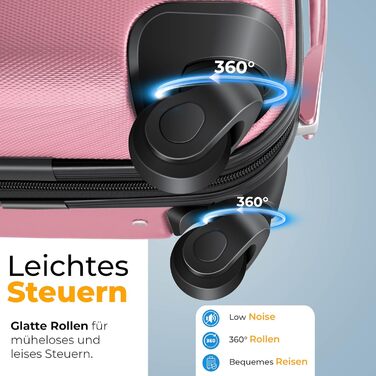 Набір валіз KESSER® 3шт. з жорстким корпусом: велика, середня, маленька. Рожевий колір. Валіза-тролі, валіза-чемодан, валіза на колесах з замком, ABS-пластик, телескопічна ручка, вага в комплекті.