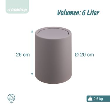 Контейнер для косметики Relaxdays з кришкою-гойдалкою, 6 літрів