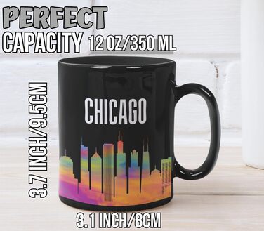 Чашка для кави Onebttl Chicago Skyline, 340 мл, чарівна чашка для друзів, Різдво, день народження