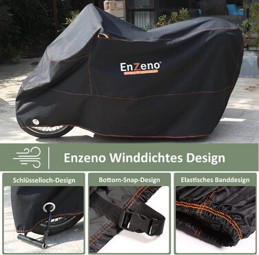 Чохол для мотоцикла Enzeno 300D XXL 245х105х125 см чорний