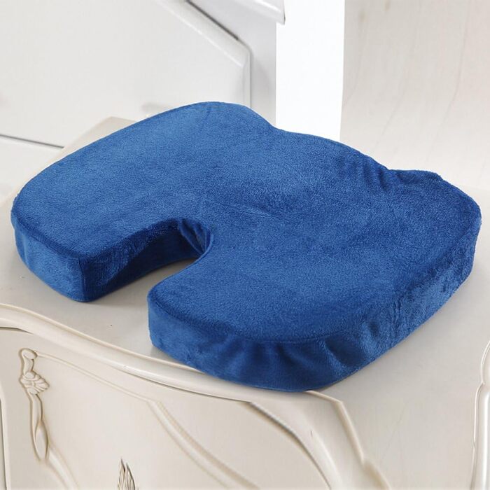 Ортопедична подушка для сидіння HomDSim з Memory Foam для офісного крісла, авто, дому - блакитна