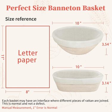 Набір для випічки хліба з закваски Aliggbent: 38 предметів, корзини для бродіння (25,4 см), скляний набір (680 мл), вага, кишені та аксесуари