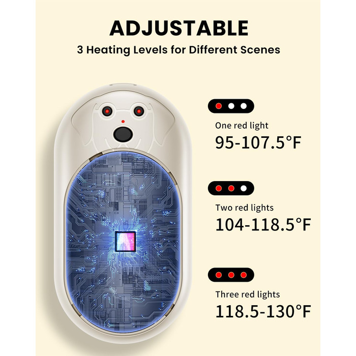 Електричний грієчка для рук Miaton 6000mAh - багаторазовий, портативний нагрівач для рук, кемпінг, подарунок