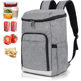 Рюкзак-холодильник CALIYO, рюкзак-холодильник, рюкзак для пікніка 24-літрова велика ізольована сумка-холодильник для чоловіків і жінок, підходить для відпочинку на природі/пікніка/кемпінгу/барбекю/походів (сірий)