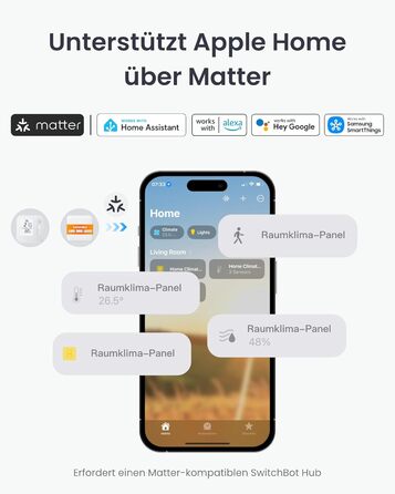 SwitchBot Розумний термостат на радіатор Bluetooth з керуванням через додаток, таймером, енергозбереженням, сумісний з Alexa, Apple HomeKit та Home Assistant (потрібен Hub) (Панель)