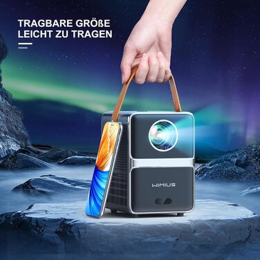 Портативний проєктор Mini Beamer 4K з WiFi 6, Bluetooth, Dolby Audio та підтримкою Netflix. Компактний проєктор з автофокусом, вертикальною корекцією трапеції та інтегрованими додатками (рожевий)