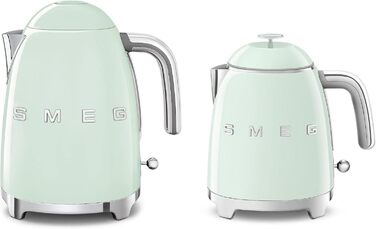 Електричний чайник Smeg KLF05CREU, 0.8 л, зелений, нержавіюча сталь, з індикатором рівня води та захистом від перегріву