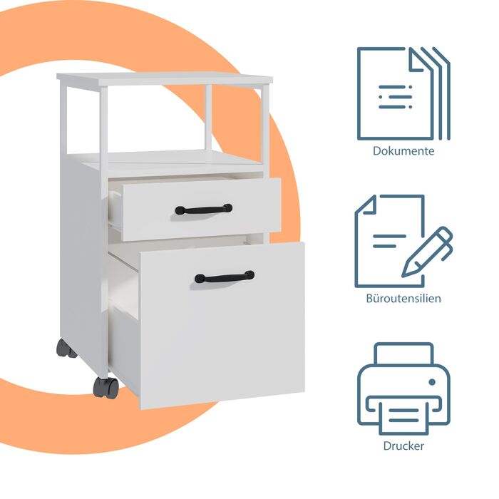 Ящик на колесах Relaxdays з двома шухлядами