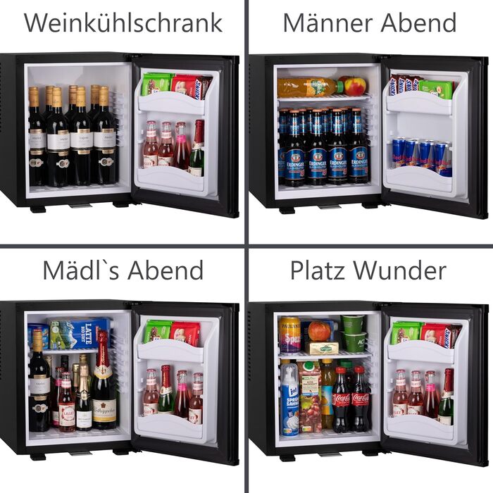 Міні-холодильник 28 літрів: безшумний, з замком, для вина, з підсвіткою, дверцята відкриваються з обох сторін