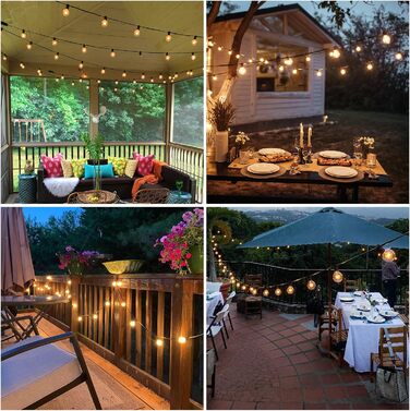 BRIMAX LED гірлянда для вулиці 30м, IP44, 46+4 лампочки G40, 2200K, розширювана, для кемпінгу, свят, вечірок