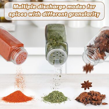 Набір скляних банок для спецій FRIBERG, 20 шт. з дерев'яними кришками, млини для спецій, етикетки