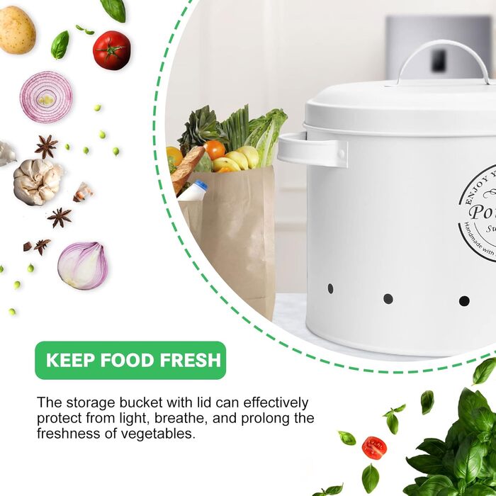 Набір контейнерів для зберігання картоплі, цибулі та часнику (3 шт.) з вентиляцією, білий