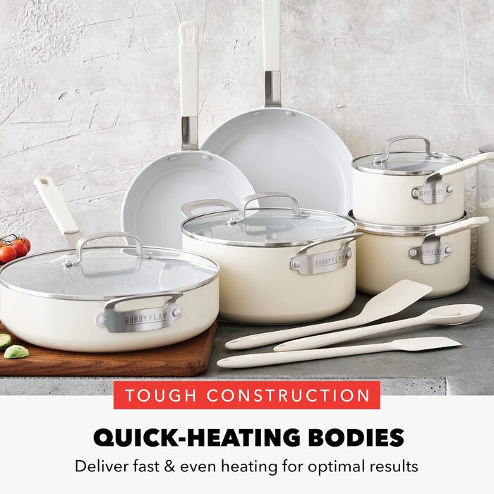 Набір посуду GreenPan x Bobby Flay 13 предметів: професійний алюміній, антипригарне покриття Ceramic, індукційний, безпечний для здоров'я