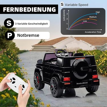 Дитячий електромобіль Mercedes G63 AMG 12V з пультом керування LALAHO