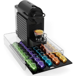Організатор для капсул Nespresso LifeMoreasy - контейнер для 40 капсул, прозорий, висувний, для зберігання кави