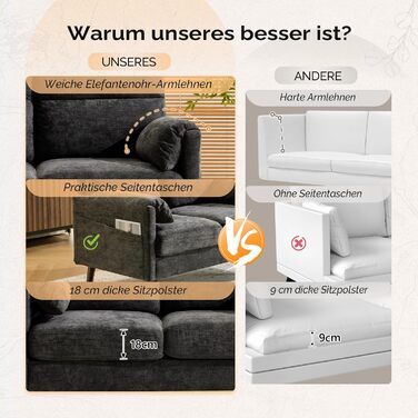 Диван Bonnlo 2-місний, компактний, 125 см, тканинний, сірий. Для офісу, вітальні, спальні, кабінету. Легка збірка, льон.