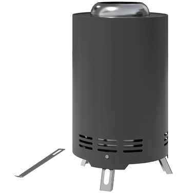 Вогнева чаша Ø16x25см з нержавіючої сталі. Вогнище з гаком для підпалу. Бездимні вогневі чаші сірого кольору.