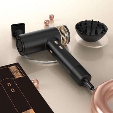 Мультистайлер для волосся 7 в 1 UKLISS Hairstyler Pro: фен, автоматична плойка, кругла щітка та вирівнювач для професійного стайлінгу, чорний