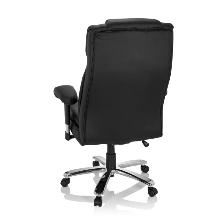 Крісло для важких навантажень / Офісне крісло BUILDER XXL з штучної шкіри чорного кольору hjh OFFICE