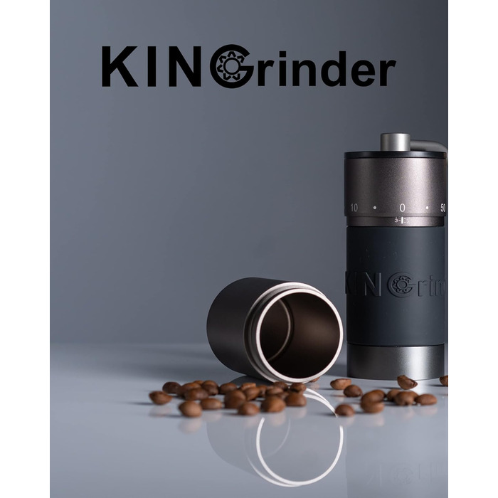KINGrinder K6 - ручна кавомолка з 200 налаштуваннями помелу для Aeropress, French Press, Drip, Espresso, об'єм 25-35г