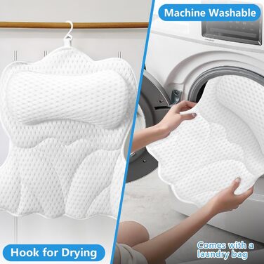 Підголовник для ванни REEZEIVI з 6 присосками (білий)