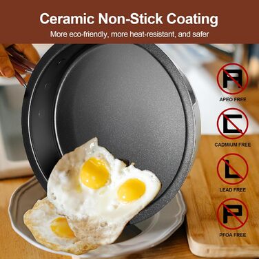 Набір посуду для кемпінгу Odoland: каструля, сковорода, тарілки, миски, столові прибори (10 шт.) з антипригарним покриттям та шкіряним чохлом