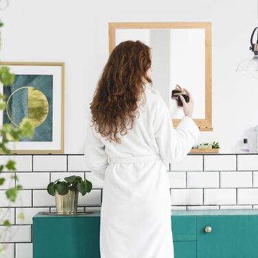 Дзеркало для стіни Relaxdays з бамбуковою полицею