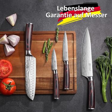 PAUDIN Profi: Набір кухонних ножів з нержавіючої сталі (7 шт.) - професійні, ергономічні, довговічні, для хобі та професійних кухарів