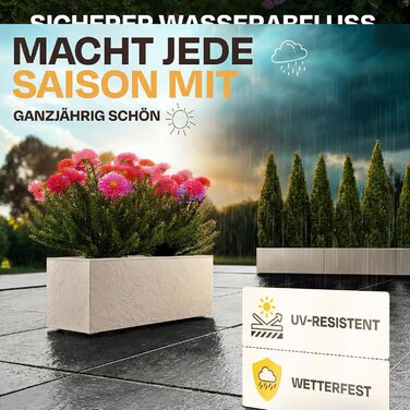 Плантажер Ondis24 Vulkan 57л, прямокутний, з водосховищем, для балкона та тераси