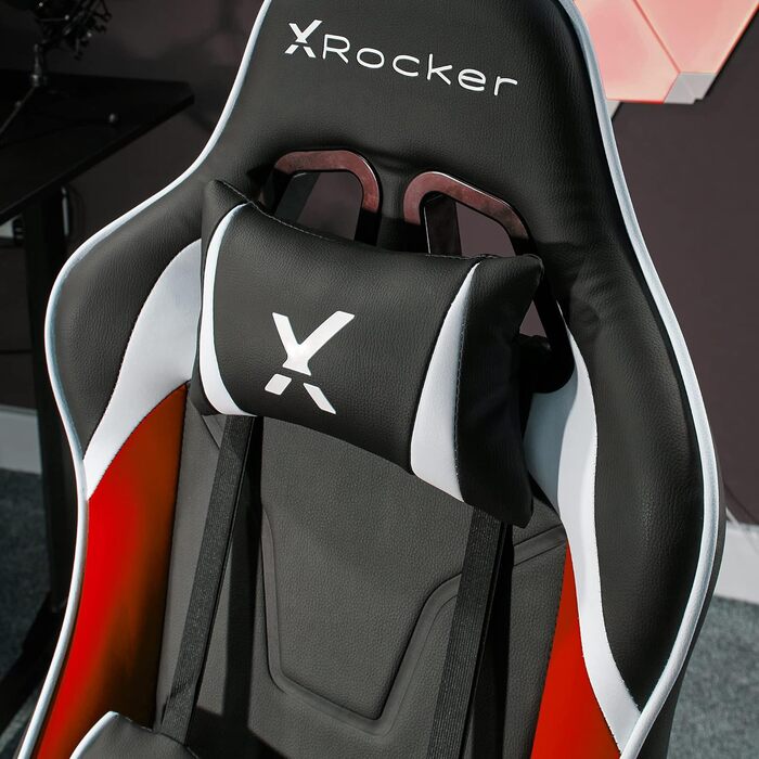 Ігрове крісло X Rocker Junior Carbon Agility обертове чорно-червоне