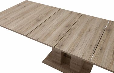 Тік Hela Helena: висувний стіл з синхронним витягом, 140-220x90 см, шпон дуба Сан Ремо