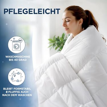 Плед з пуху та пера 135x200 см - сертифікована Oeko-Tex ковдра з м'якого пуху та пера - ковдра з пуху - сертифікована RDS літня та зимова ковдра - Duvet - ковдра на всі сезони 135 x 200 см